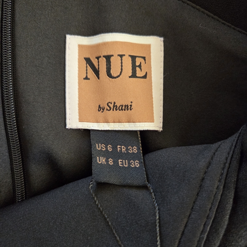 Nue By Shani Black Asymmetrical Sheath Mini Dress Size 6 NWT $290 Embelished - Picture 8 of 13